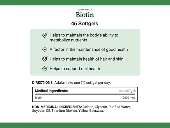 Natures Bounty Biotin 10000mcg 150 Softgels - CANADA in Sri Lanka