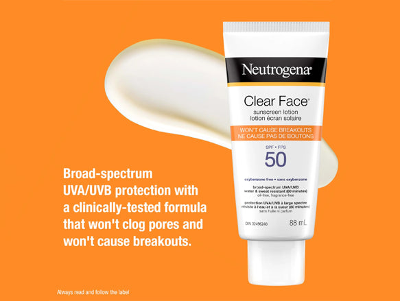 Neutrogena Clear Face Oil Free SPF 50 Sunscreen 88ml - CANADA in Sri Lanka