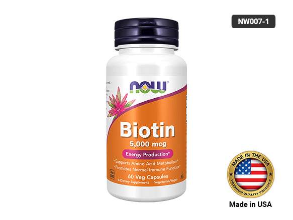Now Biotin 5000mcg 60 Veg Capsules in Sri Lanka 