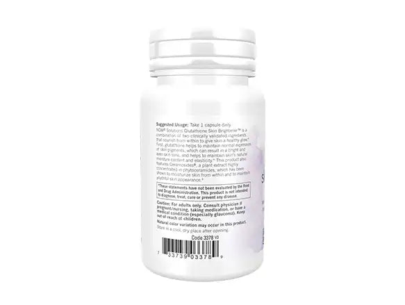 Now Glutathione Skin Brightener 250mg 30 Veg Capsules - USA in Sri Lanka