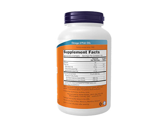 Now Molecularly Distilled Omega-3 Fish Oil 200 Softgels in Sri Lanka