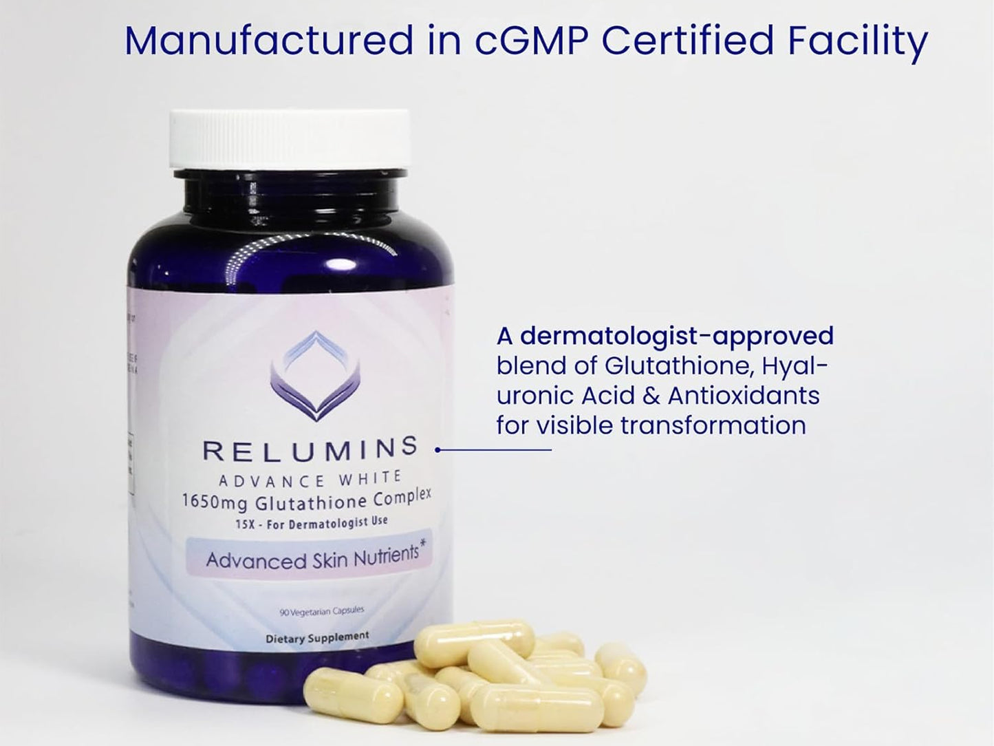 Relumins Advance White 1650mg Glutathione Complex with Hyaluronic Acid 90 Capsules in Sri Lanka