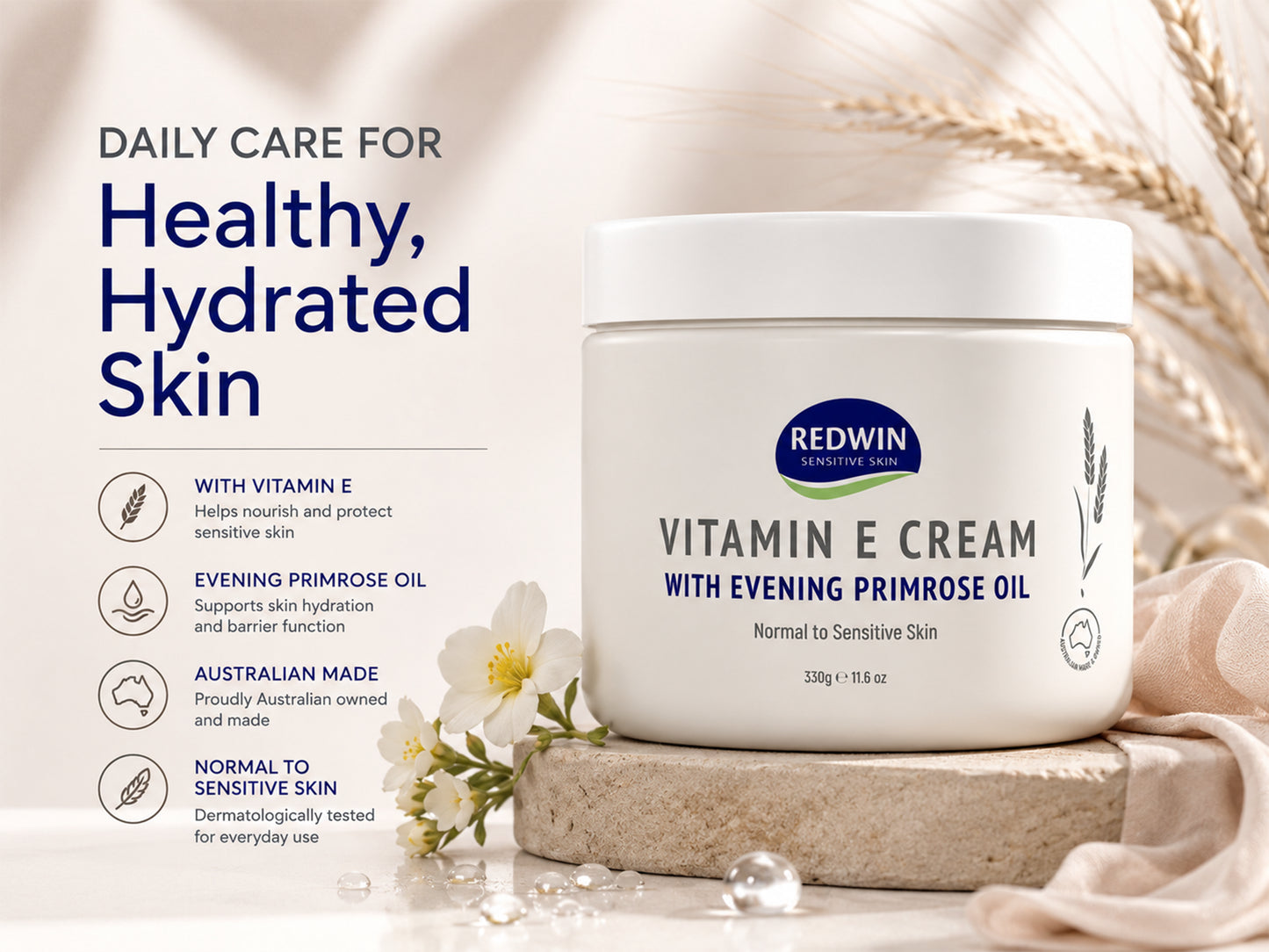 Redwin Vitamin E Cream With Evening Primrose Oil 330g