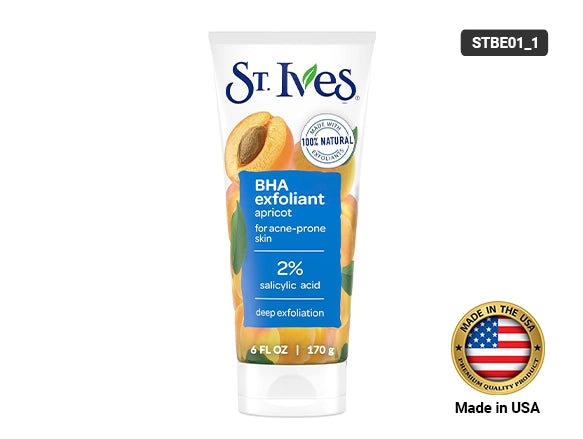 St. Ives BHA Face Exfoliant Apricot Facial Exfoliator for Acne Prone Skin - 170g - USA - 077043104507