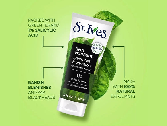 ST.Ives BHA Exfoliant Green Tea and Bamboo 1% Salicylic Acid 170ml - USA - 077043358023