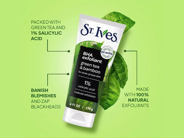 ST.Ives BHA Exfoliant Green Tea and Bamboo 1% Salicylic Acid 170ml - USA - 077043358023