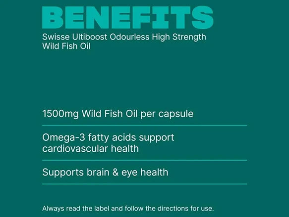 Swisse Ultiboost Odourless High Strength Wild Fish Oil 1500mg 200 Capsules