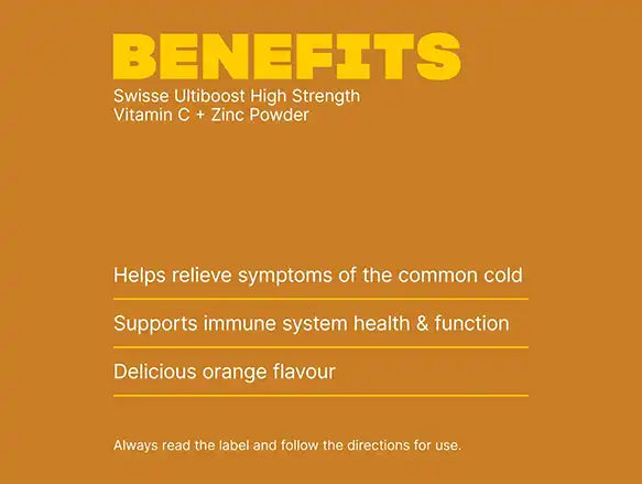 Swisse Ultiboost High Strength Vitamin C + Zinc 150g Powder Orange