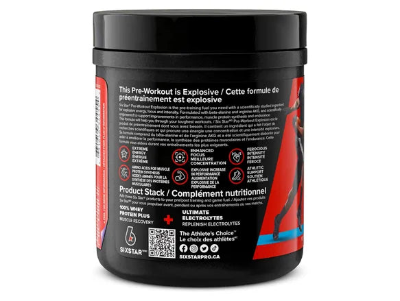Six Star Pre-Workout Explosion Blue Raspberry 424g - CANADA in Sri Lanka