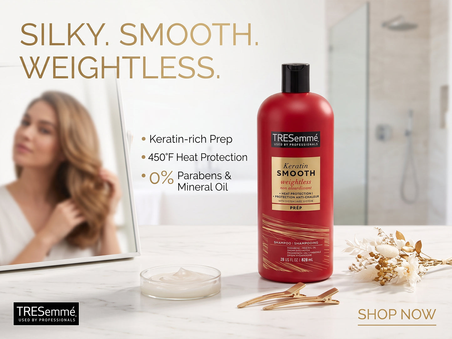 Tresemme Lot Keratin Smooth Weightless Shampoo 828ml