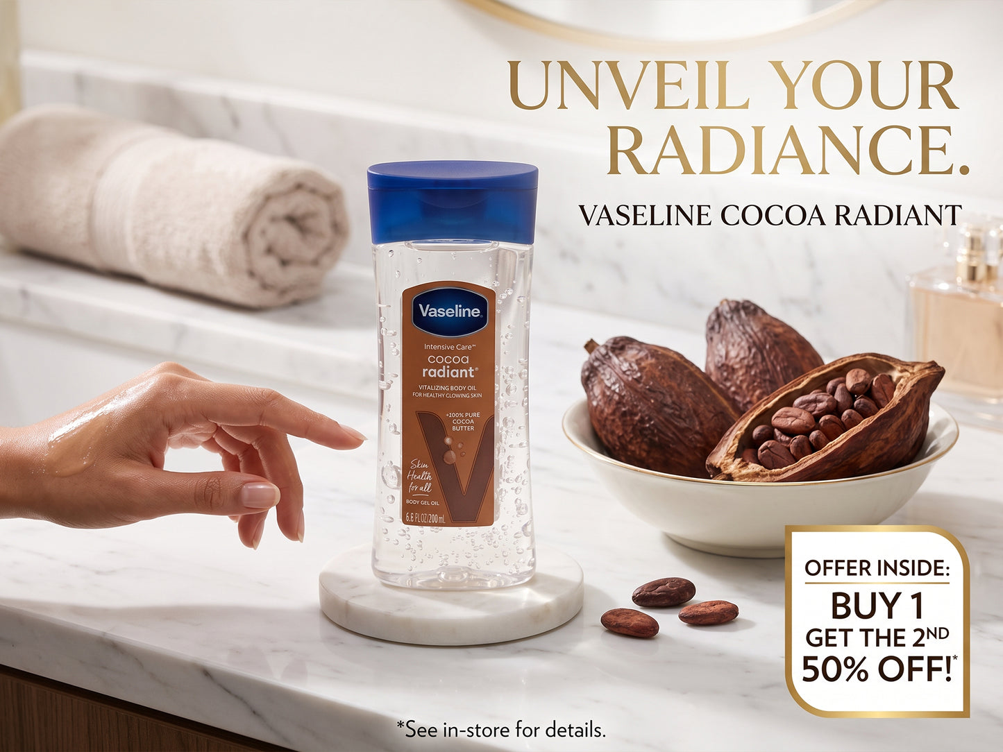 Vaseline Intensive Care Cocoa Radiant Body Oil 200ml