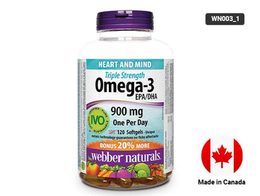 Webber Naturals Triple Strength Omega-3 900mg 120 Softgels - CANADA in Sri Lanka