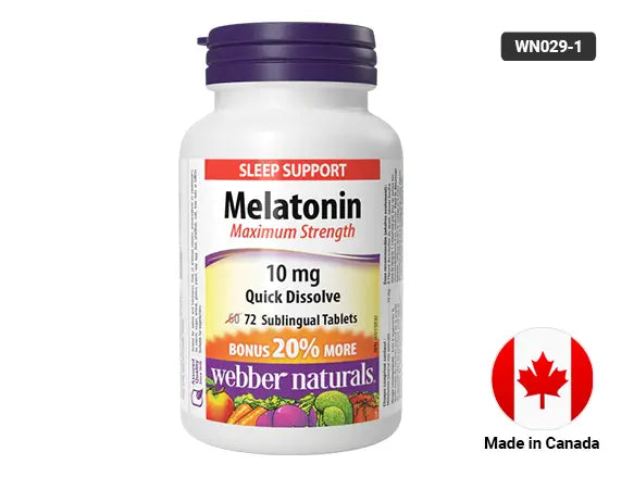 Webber Naturals Melatonin Quick Dissolve 10 mg 72 Sublingual Tablets