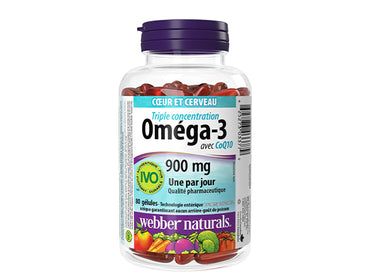Webber Naturals Triple Strength Omega-3 with CoQ10 900mg 80 Softgels - CANADA in Sri Lanka