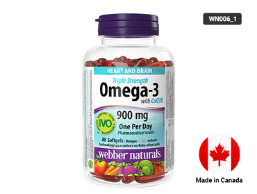 Webber Naturals Triple Strength Omega-3 with CoQ10 900mg 80 Softgels in Sri Lanka 