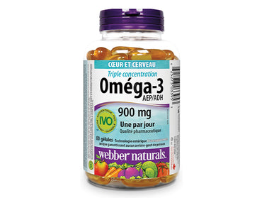 Webber Naturals Triple Strength Omega-3 with EPA/DHA 900mg 80 Softgels - CANADA in Sri Lanka