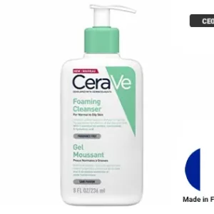 Cerave Foaming Cleanser gently cleanses the skin to remove excess makeup, dirt, and oil.