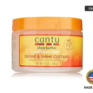 Cantu shea butter defines and shines custard providing hold for long-lasting styles.