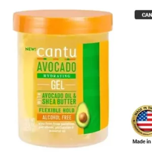 Cantu Avocado styling gel increases hair's manageability, provides a soft hold, and defines strands with ease.