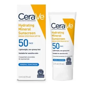 CERAVE Hydrating Mineral Sunscreen SPF 50 (75ml)