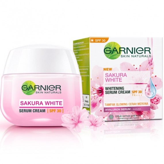 Garnier Sakura SPF 30 Whitening Serum Cream Cosmetics.lk