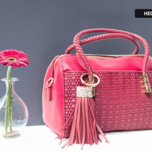Women's New Pattern Leather Hand Bag with Little Ornaments - HE006 - Best Price for Stylish Handbags in Sri Lanka