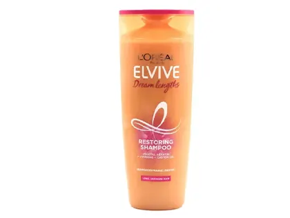 L'Oreal Paris Elvive Dream Lengths Restoring Shampoo With Fine Castor Oil  and Vitamins B3 and B5 for Long, Damaged Hair, Visibly Repairs Damage