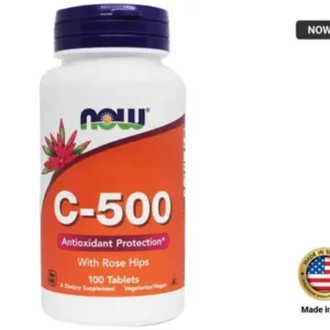 NOW C-500 tablets provide a daily dose of vitamin C supplements which is necessary for the production of collagen and is therefore also important for skin, bone, and joint health. The benefits of vitamin C is limitless.