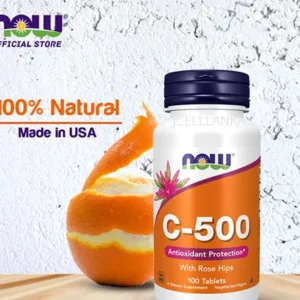 NOW C-500 tablets provide a daily dose of vitamin C supplements which is necessary for the production of collagen and is therefore also important for skin, bone, and joint health. The benefits of vitamin C is limitless.