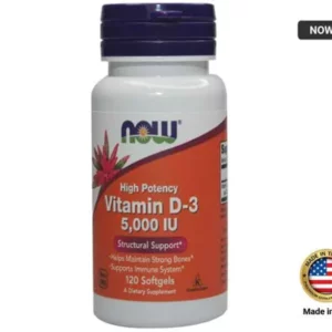 NOW Vitamin D3 125mcg - 120 Softgels supply this key vitamin in a highly-absorbable liquid softgel form.