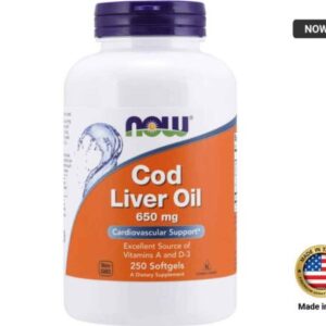 NOW Cod Liver Oil 650mg – 250 Softgels