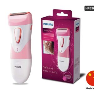 Philips Lady Shave HP6306/00 - Close-up view of the electric shaver for women with white and pink design