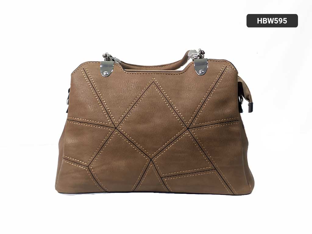 Pu Leather New Design Women Hand Bag Brown 