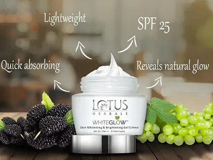 LOTUS White Glow Whitening Gel Cream 60g Cosmetics.lk