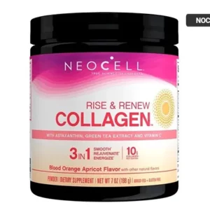 Neocell Rise and Renew Collagen Supplement Powder 198g helps to restore skin elasticity and reduce the appearance of fine lines and wrinkles.